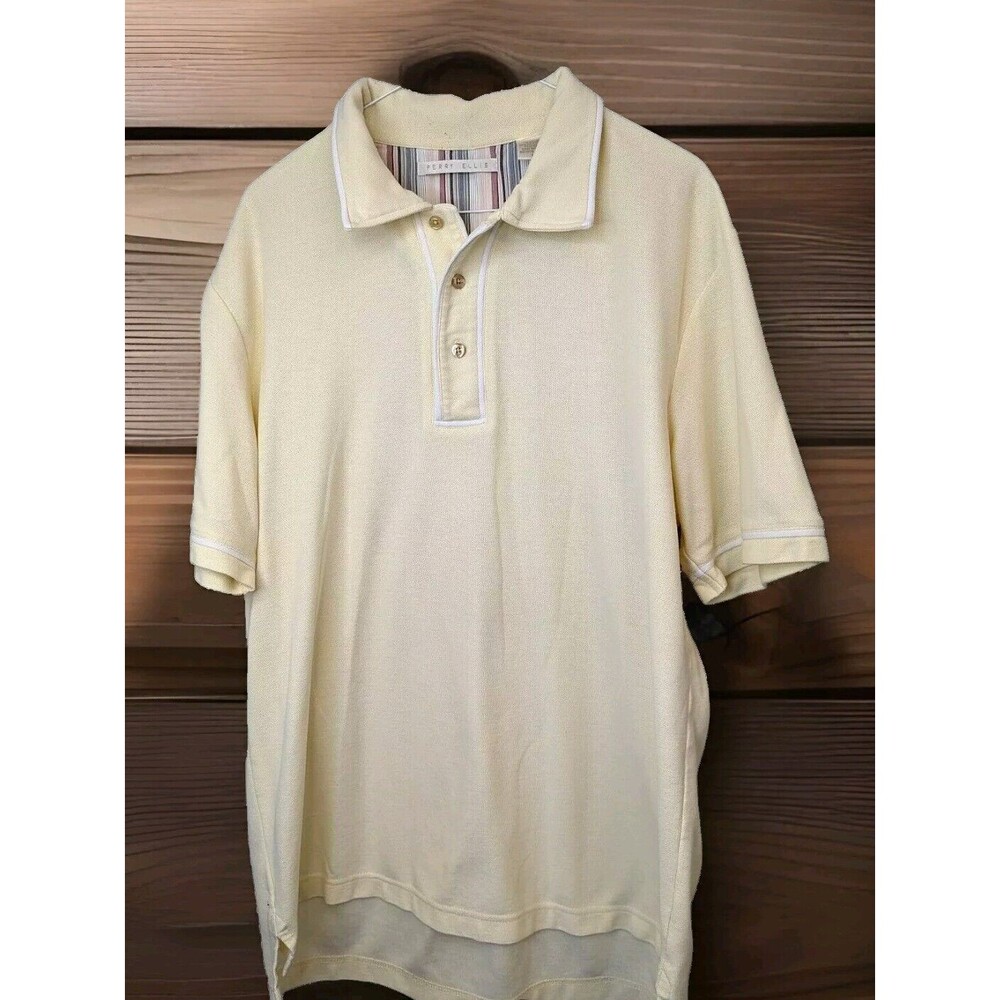 Perry Ellis Polo Short-Sleeve Shirt - Men’s Large - Cream